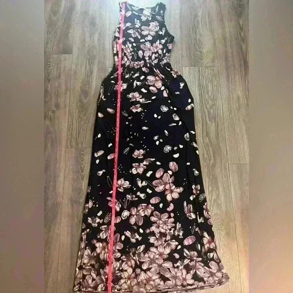 Egs by Éloges Navy Blue Floral Sleeveless Maxi Dress Size M - Picture 5 of 8